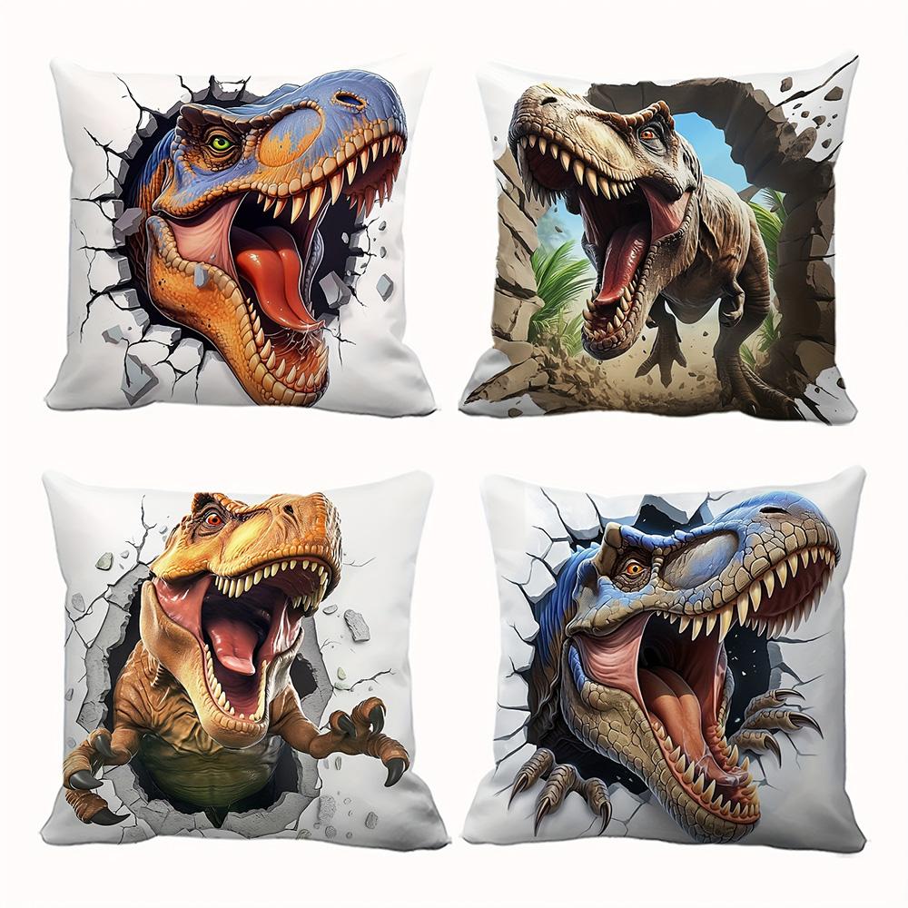 1/4pcs Dinosaur-Printed Pillowcases for Vivid Bedroom Decor Sofa cushion cover home bedroom room decoration