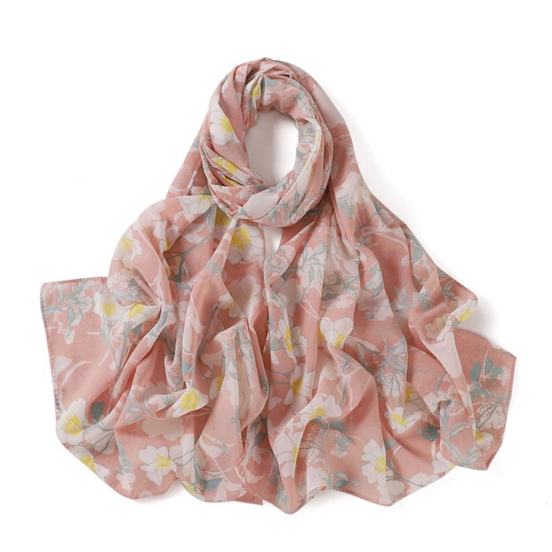 175*70cm Chiffon Hijab New Floral Butterfly Print Long Scarf Wrapped Scarf Muslim Women's Hijabs Shawl