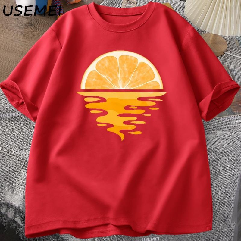 

Orange Fruit T Shirt Fruit Lover Party Tee Shirt Casual Unisex Women Cotton Short Sleeve Unisexs Designer Clothes Streetwear Tees XL