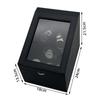 Snake Skin Pattern Leather Watch Winder: 3 Positions + 3 Storage, Auto Stop Open, 5 Ambient Light Modes