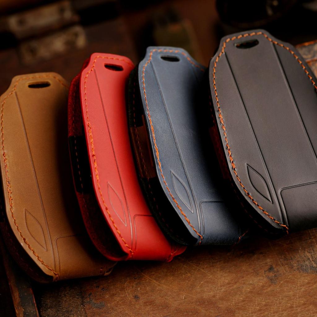 HALLMO Handmade Luxury Leather Car Key Case For BMW LCD Key