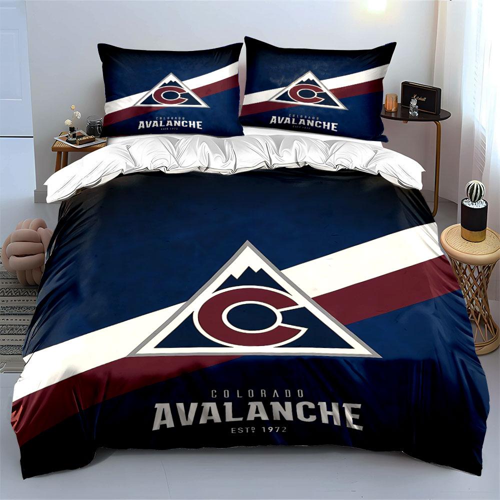 Colorado Avalanche Bedding Set Bedding Duvet Cover Set Duvet Cover Pillowcases (1 * Duvet Cover 2 * Pillowcases, Without Duvet Insert)