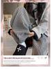 American Retro Pinstripe Woolen Petite Wide-Leg Pants - Casual Straight-Leg Streetwear 145cm