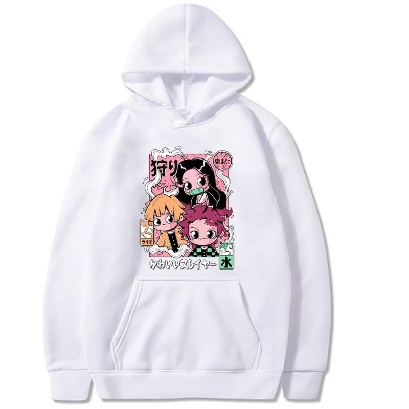 Kamado Nezuko Japanischer Animations-Hoodie Modedesign Männer Frauen Sweatshirt Fleece Übergroß Paare Streetwear Hoodies