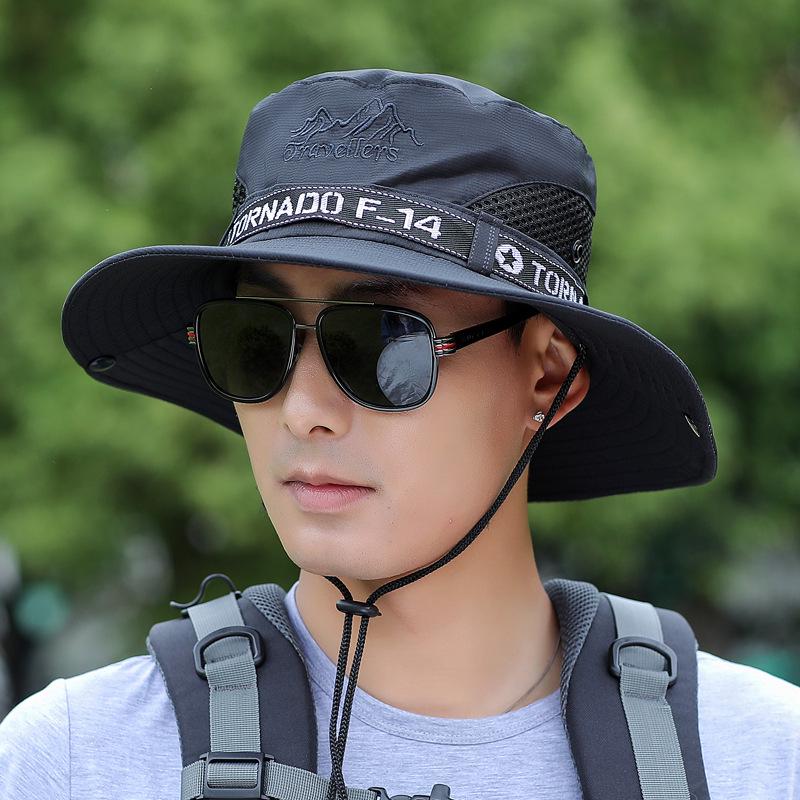 Men's Wide Brim Summer Fishing and Mountaineering Hat - Lightweight Sun Protection Fisherman Hat.