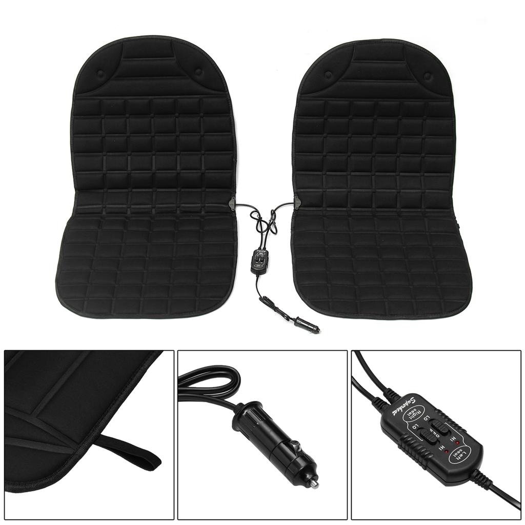 Buy 1/2pcs 12V Universal Car Heated Seat Cushion Heated Seat Covers 96W