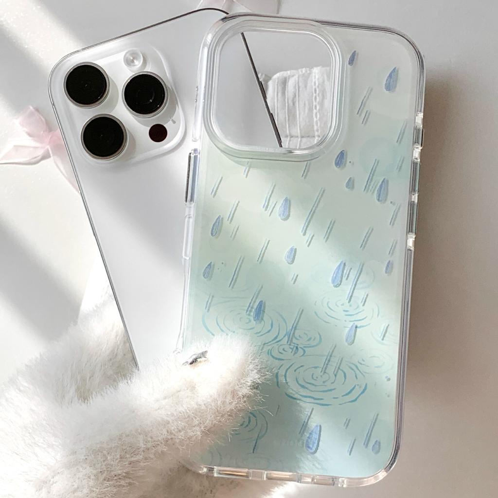 Ins Creative Raindrops for IPhone17promax Mobile Phone Case for Apple 15pro Hanging Chain 14 Korean Series 13 Anti-fall