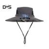 Outdoor Wide Brim Sun Hat with Solar Powered Fan Hat Breathable Mesh Design UV Protection Kids Boys Hat