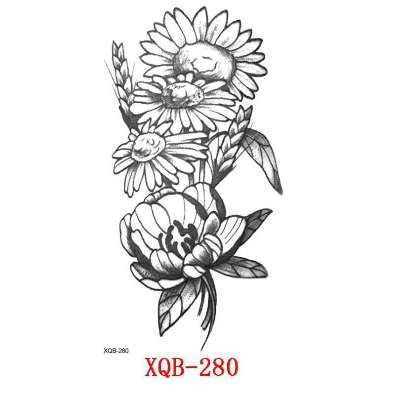 

Маленькие тату-наклейки на всю руку, Цветочные буквы, Тату-наклейки с животными, Черные тату-наклейки 114*210mm