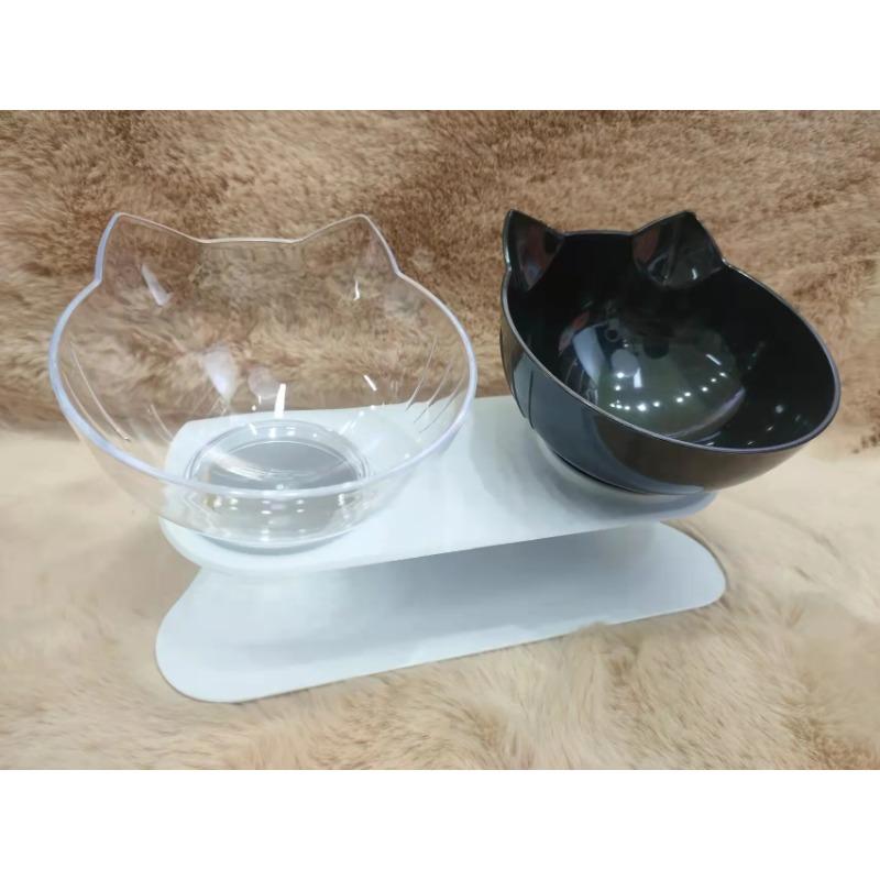 Non-Slip Double Cat Bowl Pet Water Food Feed Dog Bowls Pet Bowl Cat Cervical Spine Protector Feeder Feeding Bowl Kitten Supplies