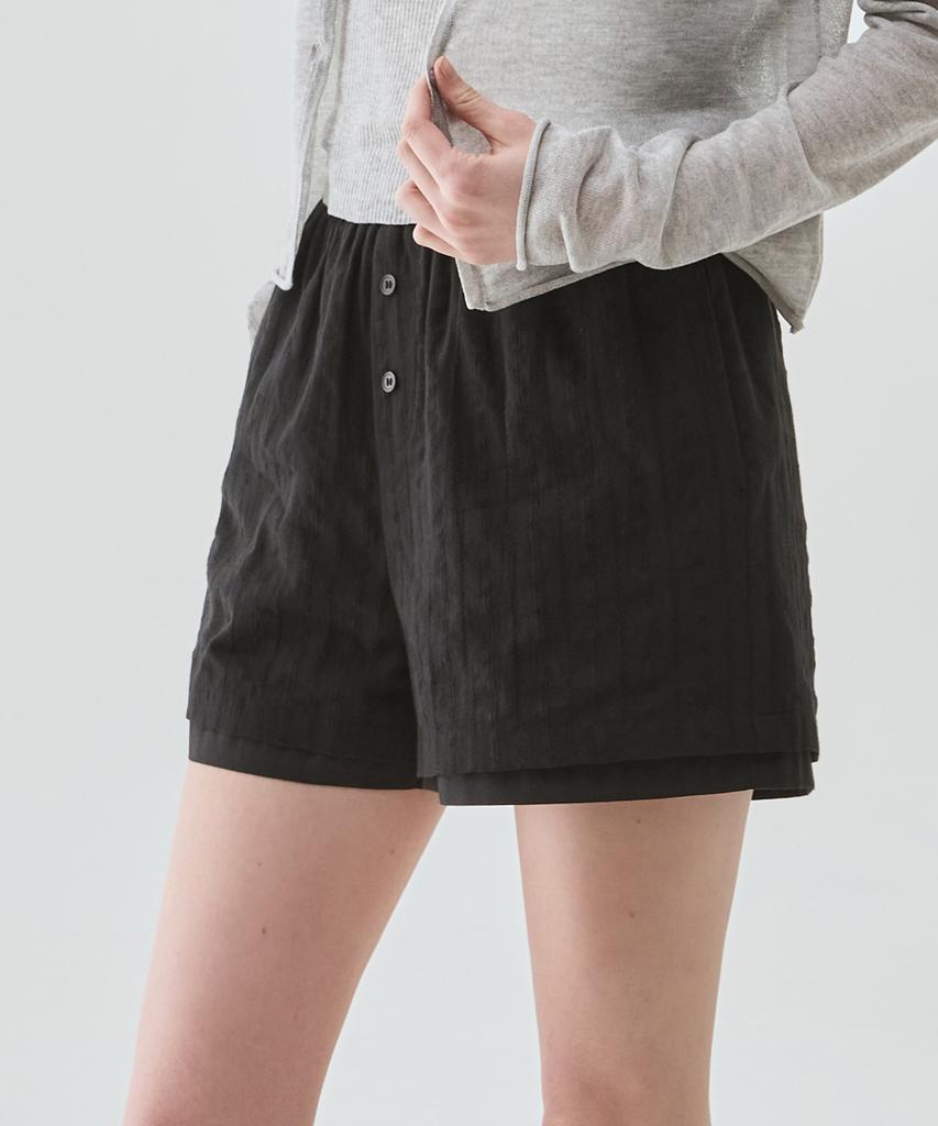 Deuloupisumeon Cotton Punched Layered Shorts [White]