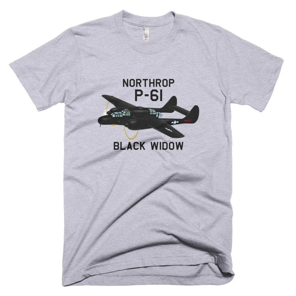 Northrop P-61 Black Widow (Black) Airplane T-shirt - Personalized with N# M