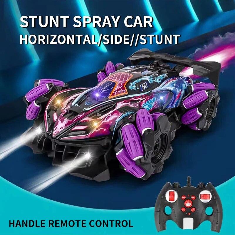 New RC Drift Car With Music Led Lights 2.4G Glove Gesture Radio Remote Control Spray Stunt Cars 4WD Electric Children Toys Gift