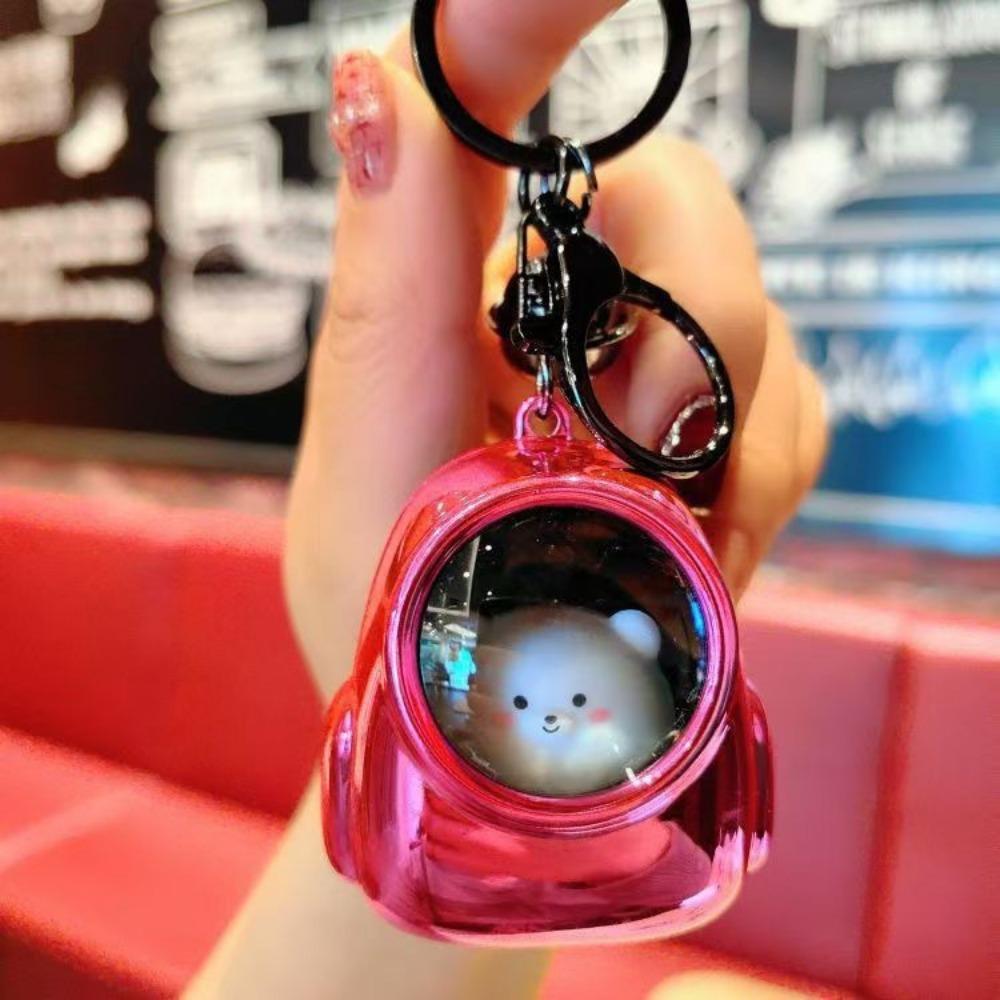 Knock Cute Bear Schoolbag Night Light Keychain Bag Pendant Internet Celebrity Atmosphere Light Keychain Car Keychain