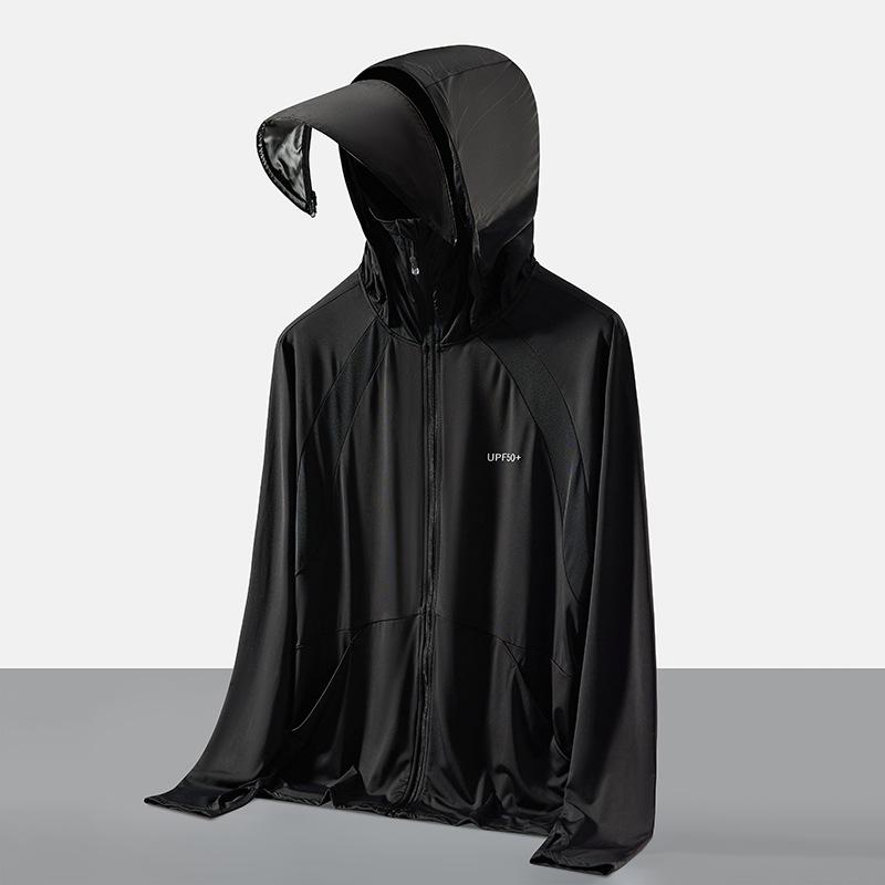 Couple's UPF50+ Sun Protection Jacket Ice Cooling UV Protection Breathable Fishing Sun Hoodie with Detachable Brim for Women