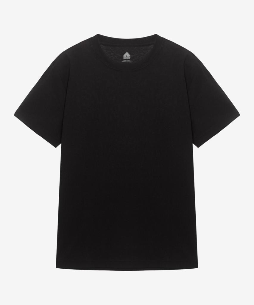 BASIC HOUSE 30-Count Cotton Regular Fit Round Plain Short Sleeve T-Shirt (6 Colors) Lats0126 (Type A)