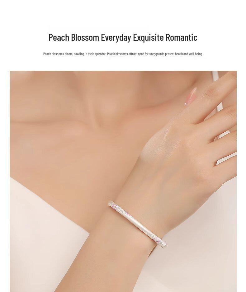 Sterling Silver 9999 Enamel Gourd Flower Twisted Bangle for Women - New Chinese National Style Bracelet