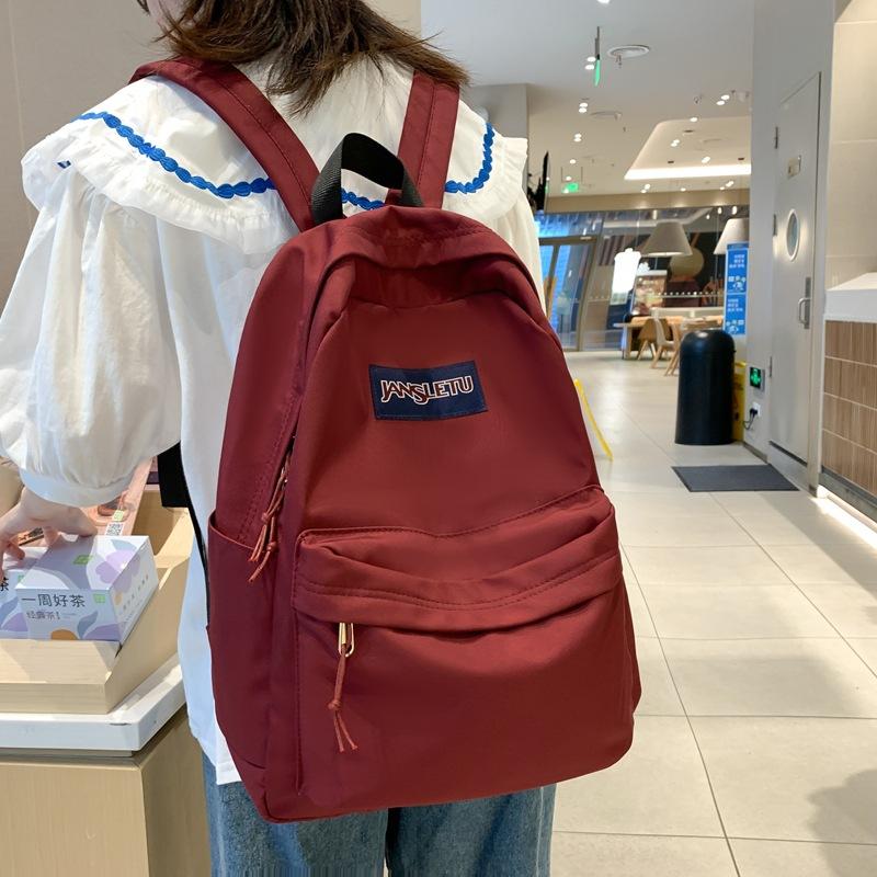 

College style letter labeling student schoolbag daily large-capacity junior high school student backpack красный