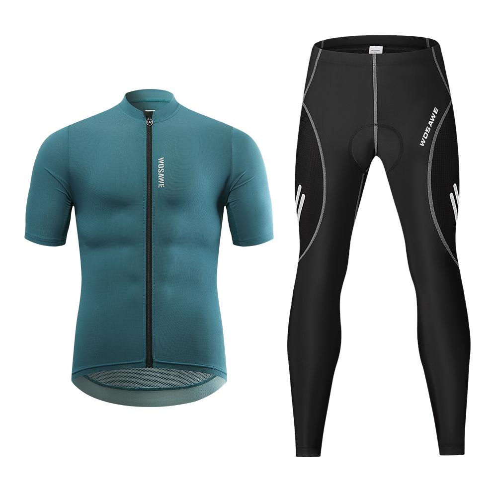 

Велосипедные комплекты WOSAWE Мужские велосипедные костюмы с короткими рукавами из джерси с гелевой подкладкой Длинные брюки M