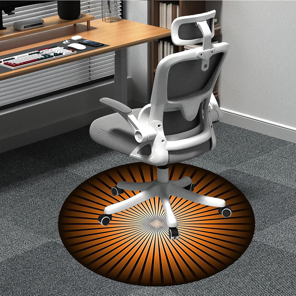 1pc SunburstChair Carpet for Office, Indoor Non-Slip Washable Polyester Fiber Carpet, Mat For Office, Machine Washable