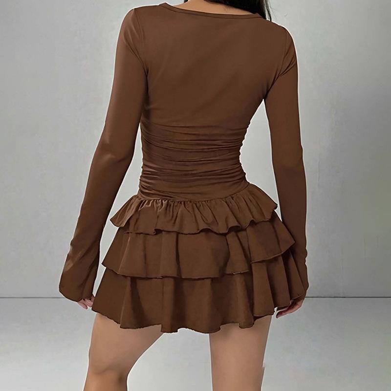 Spring 2026 Women's Solid Color Slim Fit Fashionable Dress