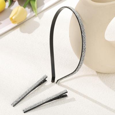 Rhinestone Thin Headbands Hair Hoops Women Shiny Sweet Korean Hair Hoop Bezel Headwear Fashion Hair Accessories