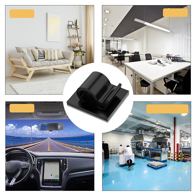 Self-adhesive Cable Clips Wire Cord Management Cable Holder Fixer Organizer Clamp For Home Office Car Wire Manager Wall Stickers