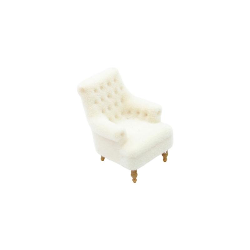 Realistic 1/12 Scale Dollhouses Sofa Set Soft Cloth Cover Simple Couch Model Furniture Accessory