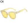 Crystal Rhinestone Frame Sunglasses for Women Vintage Cat Eye Sun glasses Sparkling Star Sunglasses Fashion Mirror Shades