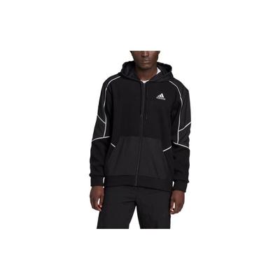 FW22 Printed Logo Sports Hooded Jacket Men Outerwear Black HL6908