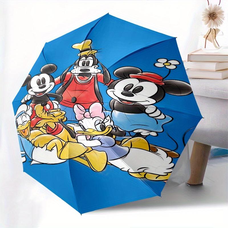 Mickey Mouse,Disney Themed Automatic Opening and Closing Folding Umbrella, Reinforced 8 Ribs, Compact Travel Design, Fashionable Folding Umb
