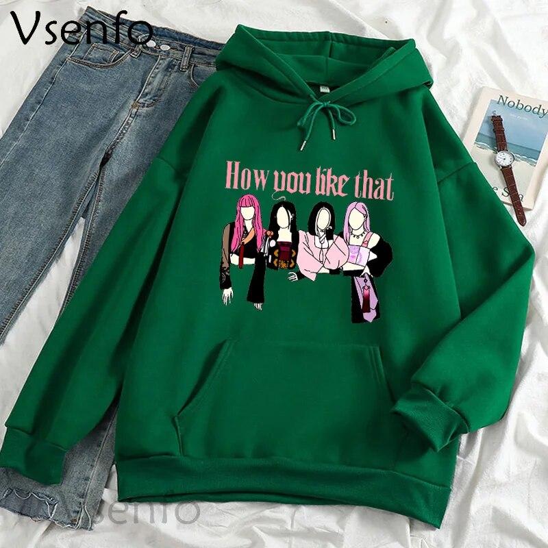 Koreansk stil Hvordan du liker det, Gensere Gensere Dame FeUnisex Harajuku Pullover Søt hettegenser Kawaii Klær Kvinne Streetwear