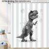 Tyrannosaurus Rex Soap Bubble Shower Curtain 1Pc With 12 Hooks For Bathroom Home Decor Polyester 2D Flat Print 70.8X70.8 Inch