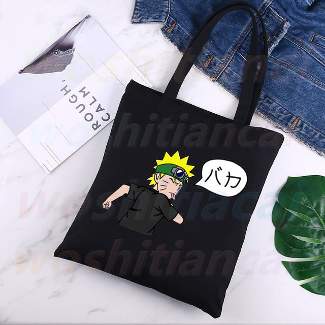 Anime Peripheral Japan's Anime Ramen Righteous Ardour Shopping Bag Women Canvas Tote Bags Eco Bag Shopper Shoulder Bags Black