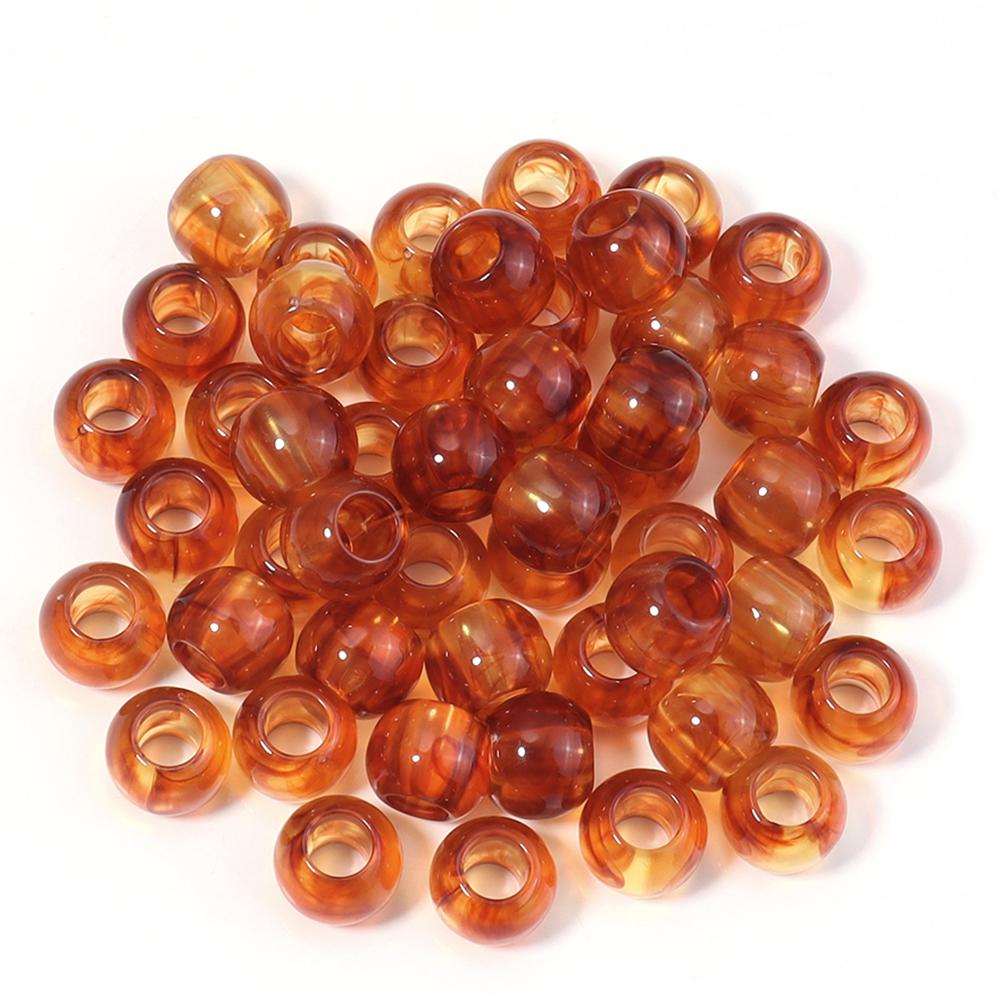 10-200pcs 8/10/12/14/16/18/20mm Acrylic Amber Beads Round Big Hole Loose Spacer Beads For DIY Jewelry Making Bracelets Necklace
