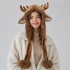 Warm Christmas Elk Hat Plush Ear Protection Cap Lovely Reindeer Antler Hat  Daily