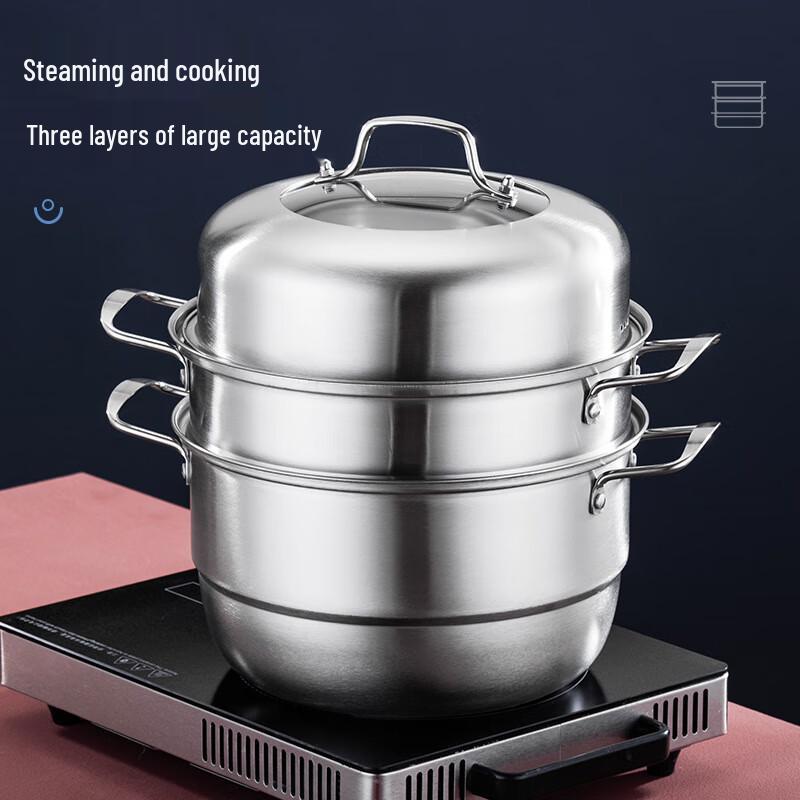 

LeChu Stainless Steel 3-Layer Steamer Pot