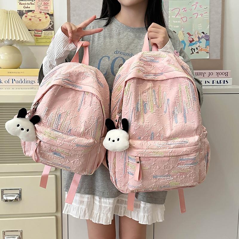 Schoolbag cute girl backpack Korean version ins junior high school student schoolbag nylon sweet wind soft girl lightweight backpack tide