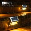 1-8PCS Solar Stainless Steel Step Light Solar Outdoor Lights Waterproof Garden Fence Decoration Wall Lamp for Patio Street Yard