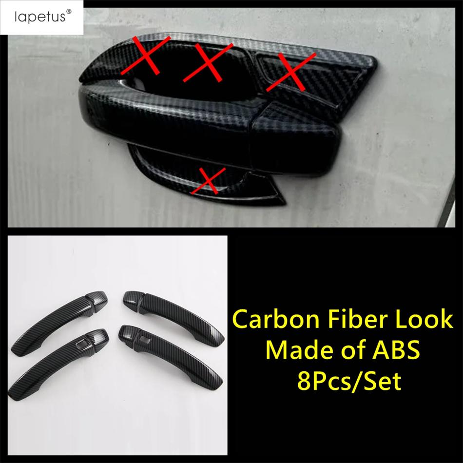 

Carbon Fiber Rearview Mirror Cap Shell / Side Door Handle Bowl Decoration Sequin Cover Trim Accessories For MG ZS EV 2018 - 2024 Door Handle