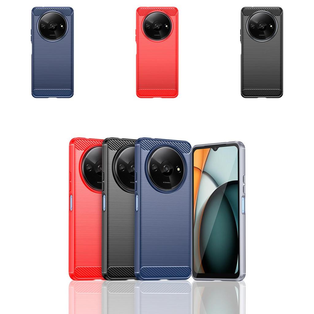 Redmi A3 Brushed Texture Carbon Fiber Mobile Phone Shell Protective Case