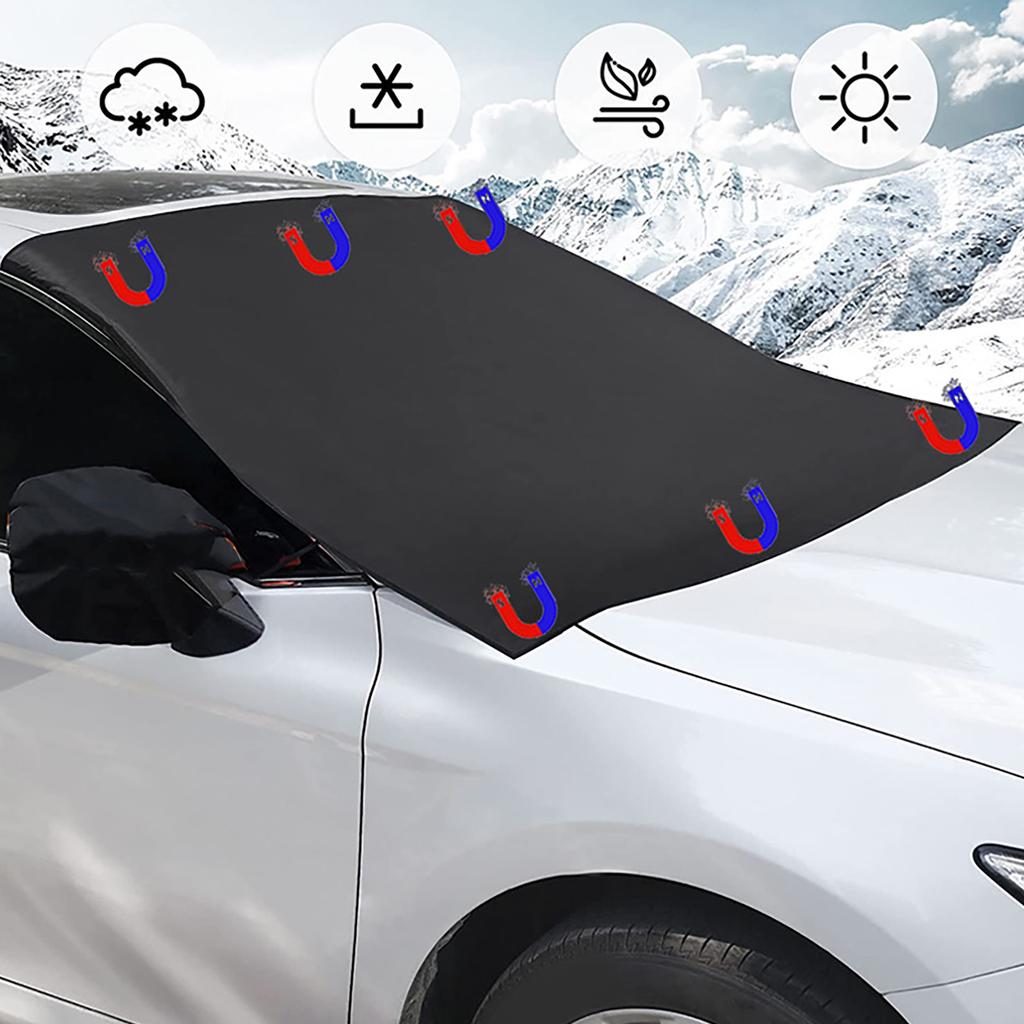 Car Windshield Snow Cover Magnetic Sunshade Ice Frost Cover Fits Most Cars 82.7 X 49.2in