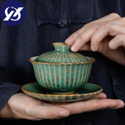 Ofenwechsel Gaiwan Keramik-Teeschale Master Cup Pu'er-Teeterrine Teetasse Teekannen mit Deckel Trinkgeschirr