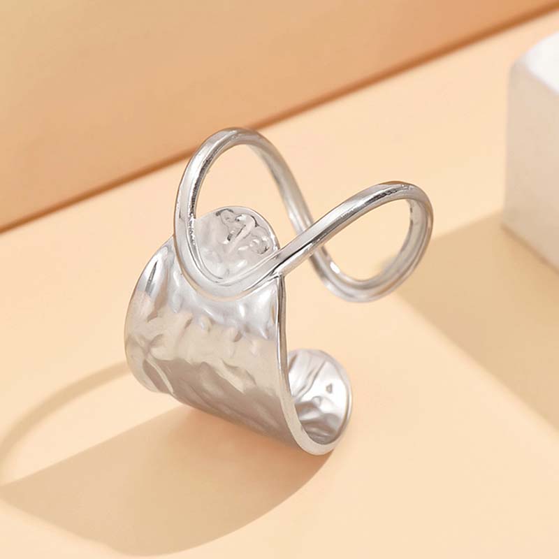 Stainless Steel Irregular Opening Rings for Men Women Geometric Personality Adjustable Finger Rings Party Jewelry Gifts