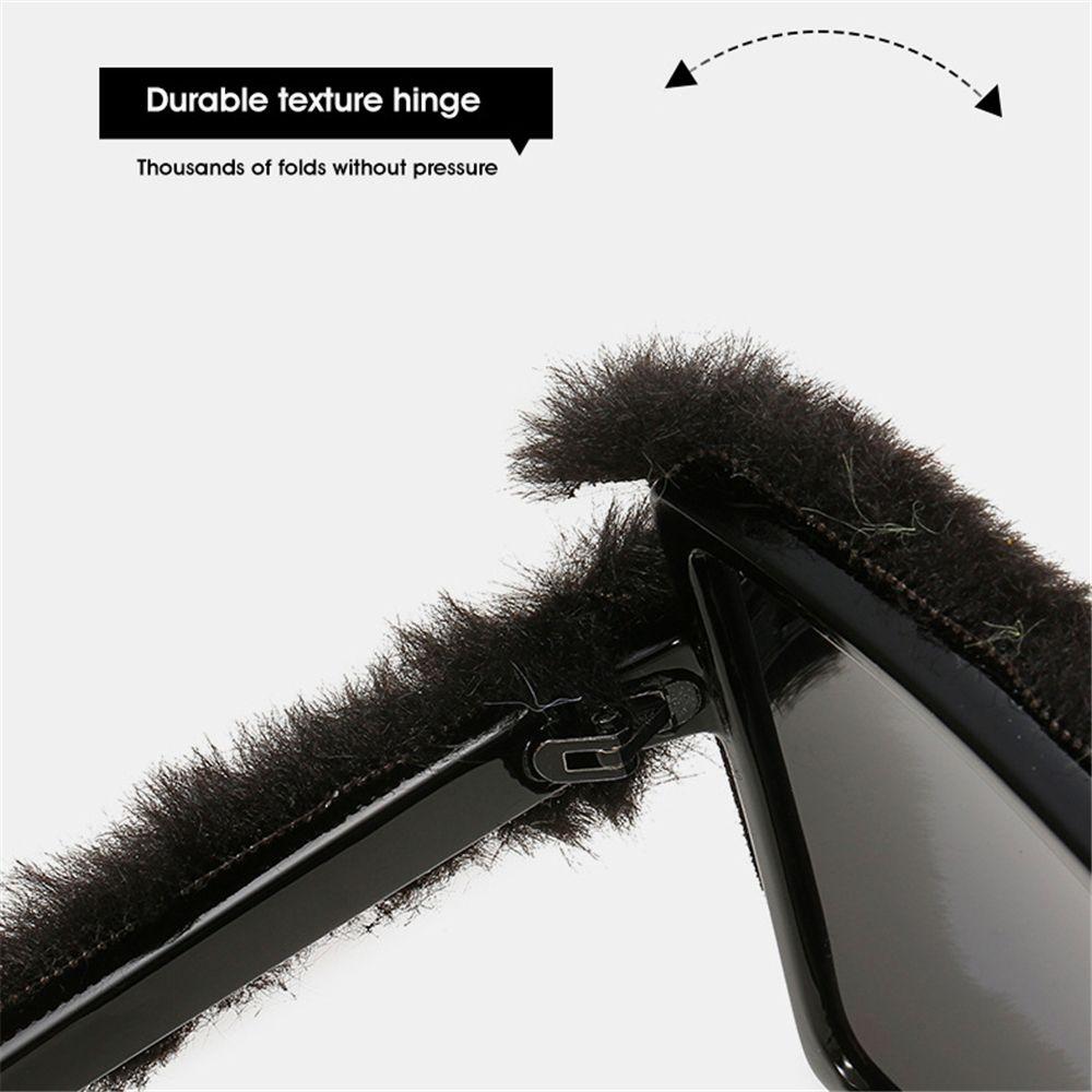Trendy Eyewear Square Frame Plush Sunglasses Punk Sun Glasses Ladies Sexy Shades Soft Fur