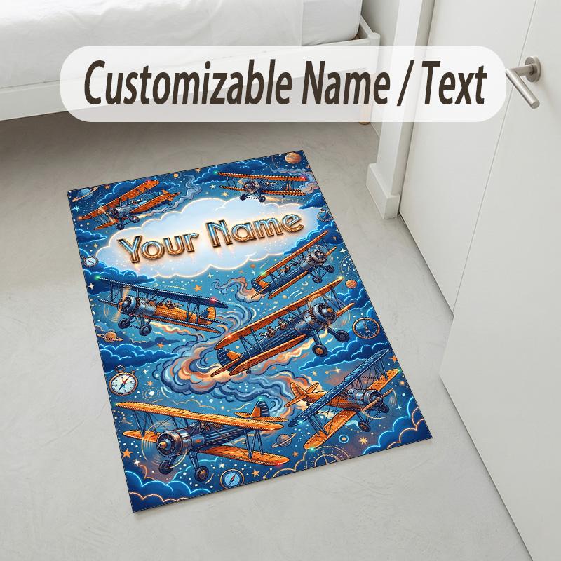 Fantasy Magic Theme Crystal Velvet Rug Personalized Custom Name Text Soft Floor Mat Home Decor