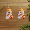 2025 Halloween Acrylic Pumpkin Ghost Milk Tea Cup Earrings