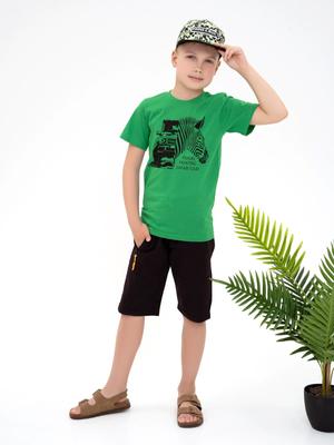 Grünes T-Shirt mit schwarzem ISSA Plus-Aufdruck