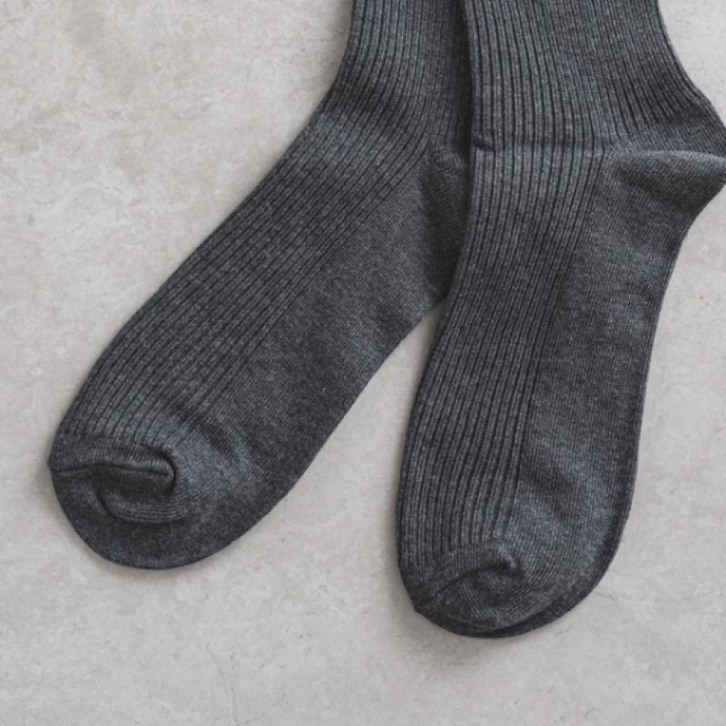 Monfoot Pánské žebrované ponožky s dlouhým lemem Tmavě šedé