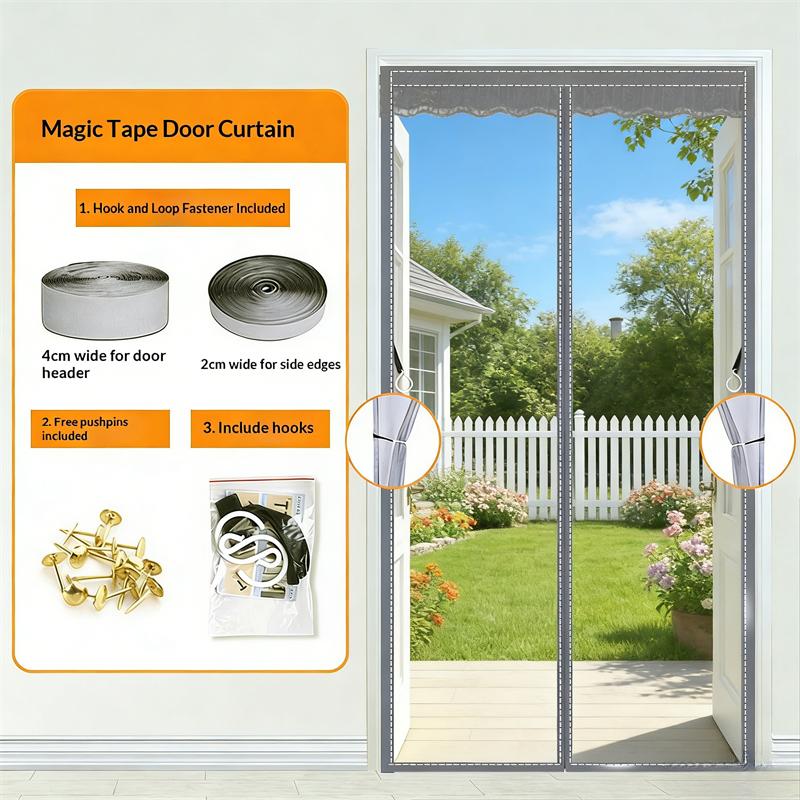 New Strong Magnetic Door Screen Large Door Curtain Mosquito Net Customized Size Mosquito Proof Invisible Outdoor Pavilion